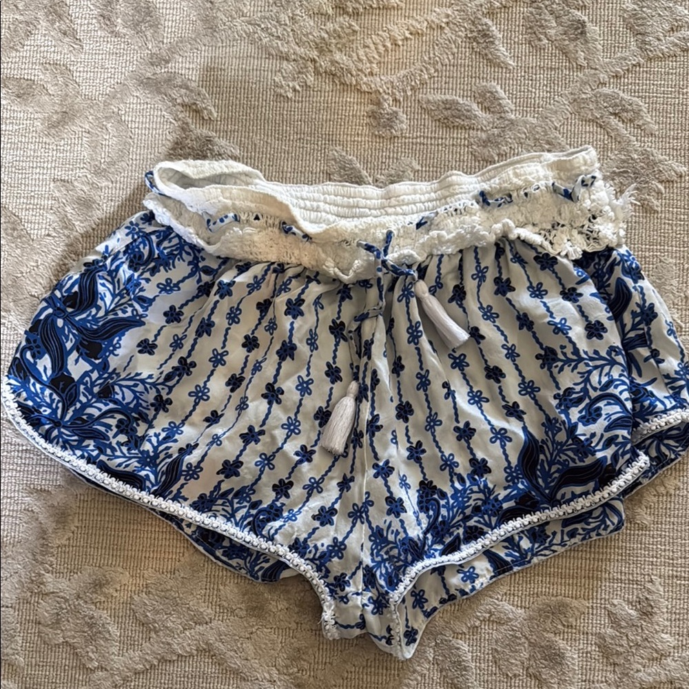 Poupette St. Barth Blue and White Women's Shorts